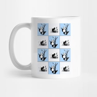 Pandas Checker - Blue Mug